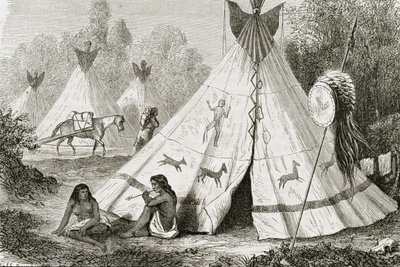 Comanche Indian Camp in the 1850s, from 